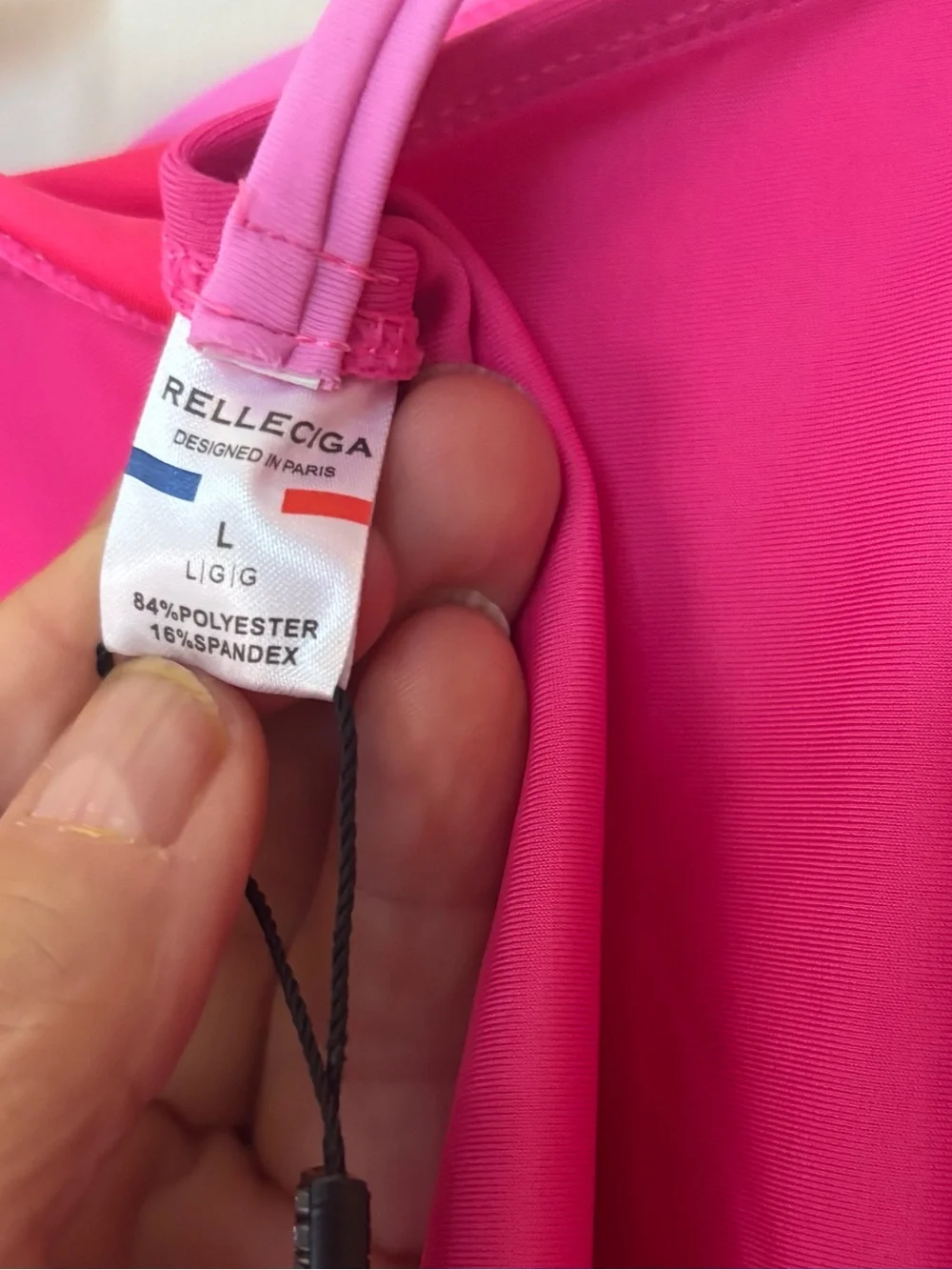 NWT RELLECIGA One Shoulder Colorblock One Piece Swimsuit Pink Large MSRP $120